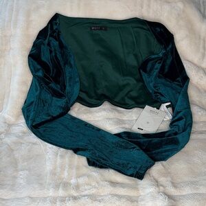 MOTF Emerald Green Long Sleeve Top L NWT Festival Fairy Cosplay Fun